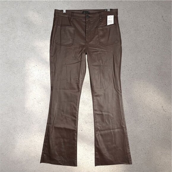 Kut from the Kloth Pants - KUT From the Kloth Stella High Rise Flare Pants Women’s 14 Brown Y2K Raw Hem